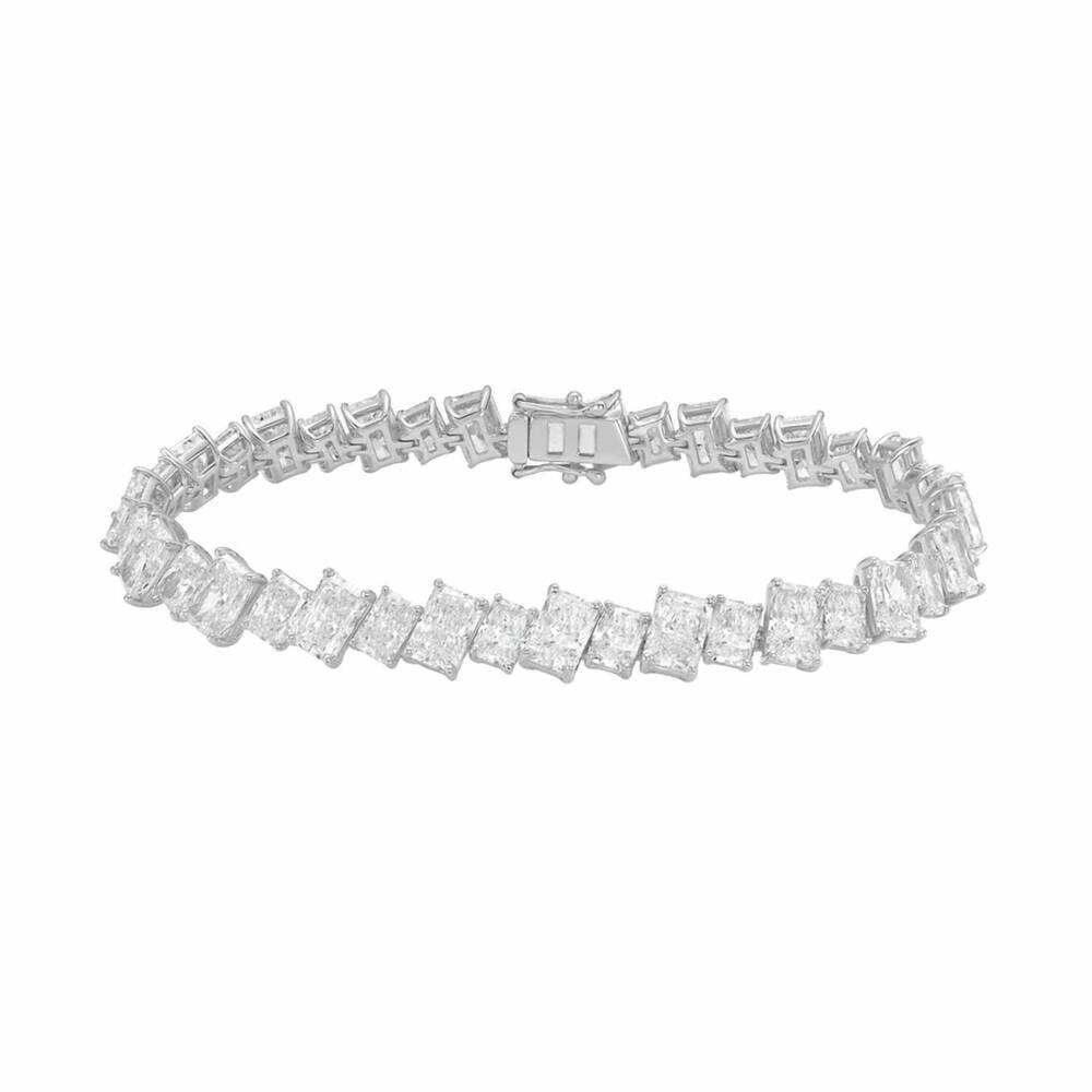 NEW DIANA M JEWELS women's radiant lab-grown diamond tennis bracelet (15.00 ct)
